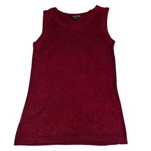 August Silk Sleeveless Sweater Womens‎ Small silk viscose bamboo wool Burgundy